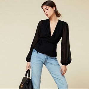 Reformation Stevie Top in Black